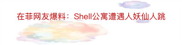 在菲网友爆料：Shell公寓遭遇人妖仙人跳